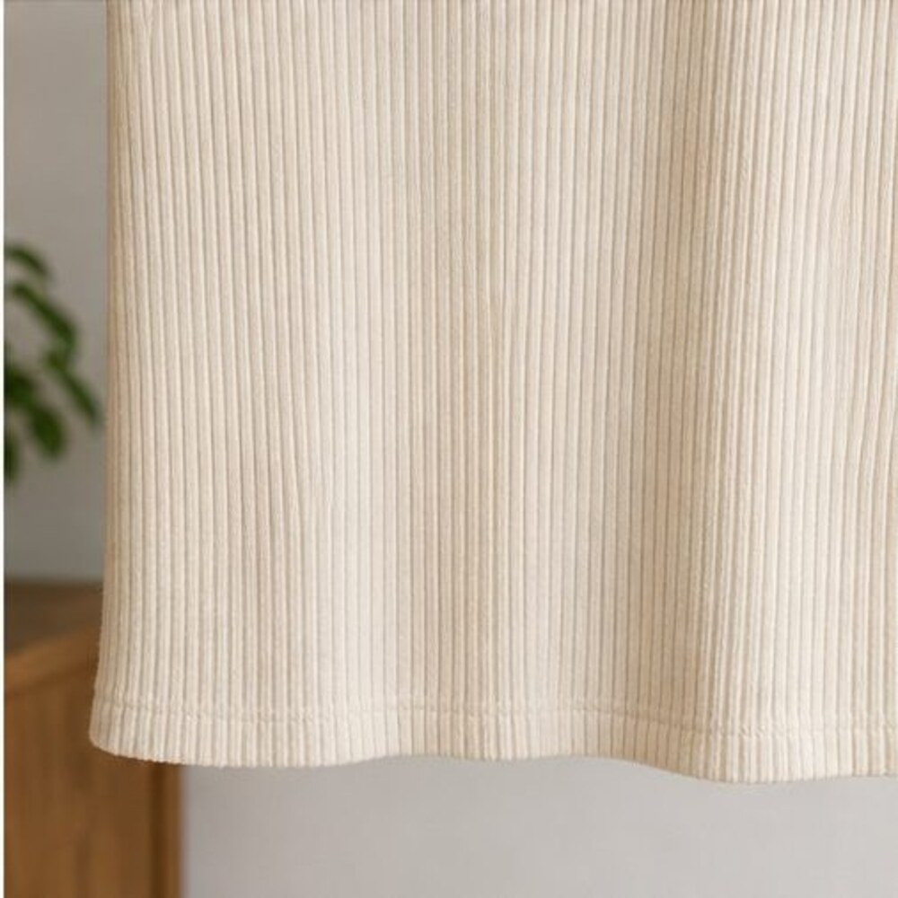 Cream Ribbed Square Neck Top - Picture 6 of 6